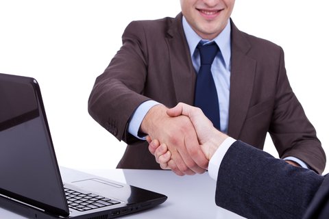handshake during a promotion